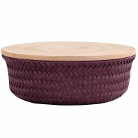 Handed By Wonder round basket white with bamboo cover M