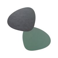 LindDNA Curve Table Mat L double CLOUD anthra NUPO green