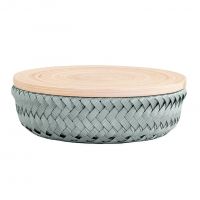 Handed By Wonder round basket eucalypt with bamboo cover XS