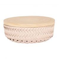 Handed By Wonder Round basket bisque with bamboo cover XS